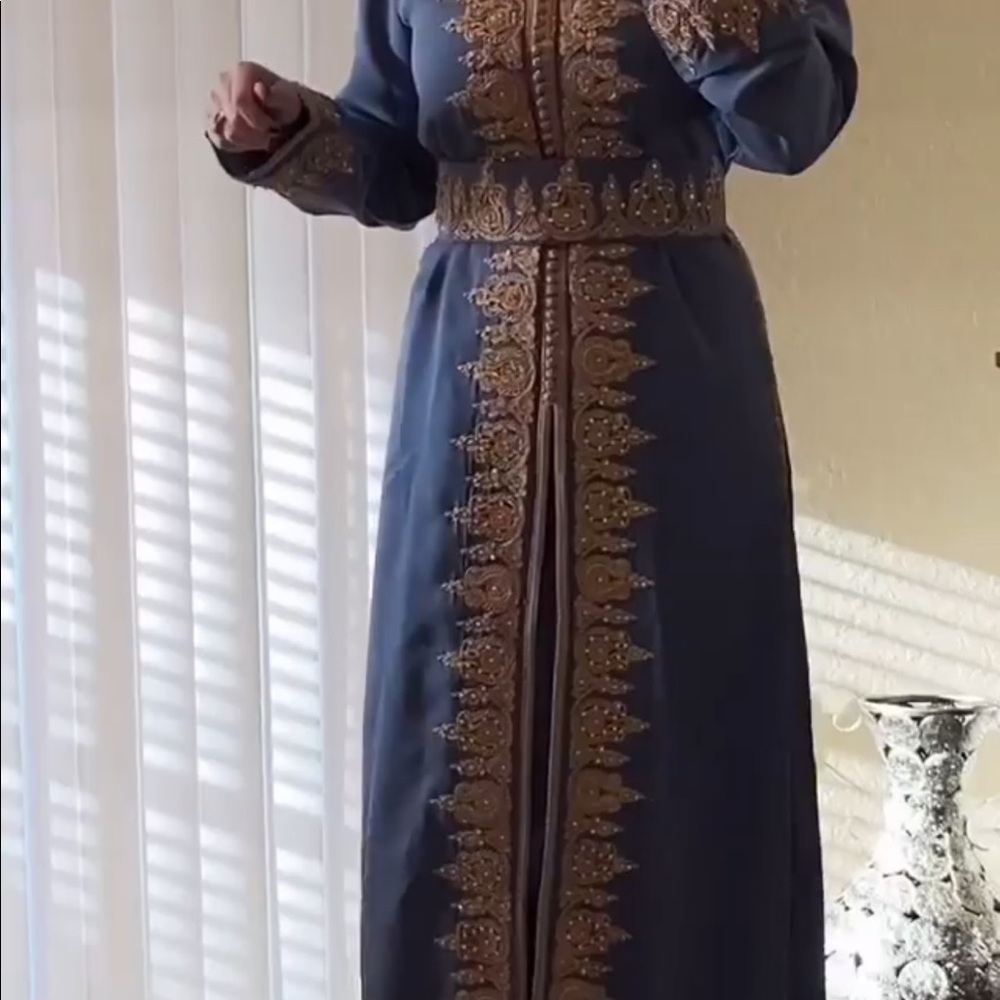 Dusty Blue Moroccan Caftan